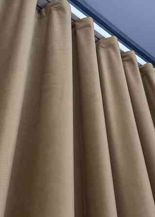 Шторная ткань бархат, высота 3м цвет бежевый 1549ш Киев