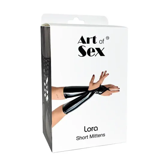 Вінілові міттинки Art of Sex - Lora короткі, размер S, колір червоний Львів