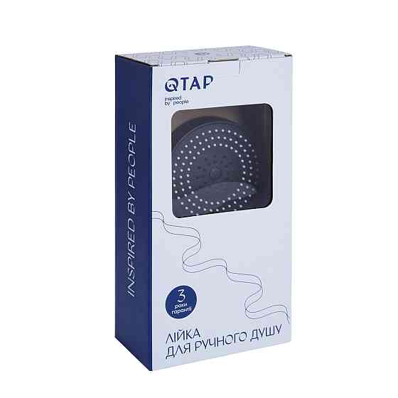 Лійка для ручного душу Qtap Rucni D 130 мм округла QTRUC125BLM45951 Black Matt Київ