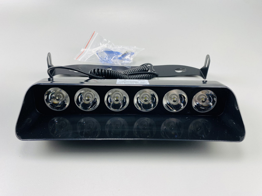 Лампа маячок проблисковий S6 автомобільний стробоскоп 9-80V 6 led діодів білий спалах (під скло) мигалка Мукачево - фото 1