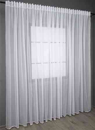 Тюль с тесьмой на трубу VR-Textil н101 Шифон однотонный Белый 600х270 см (44-008) Киев