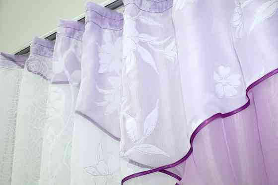 Кухонная занавеска VR-Textil № 00к сиреневый с белым 280х170 см (59-672) Киев