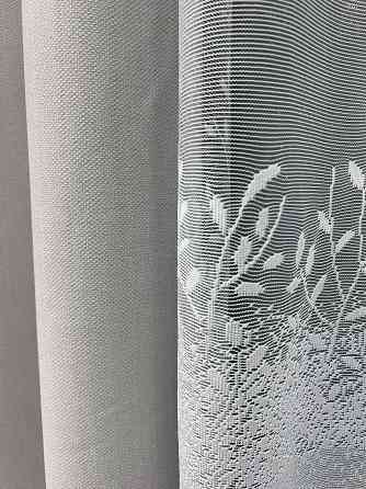 Комплект штор VR-Textil Шеніл 150х270 2шт і Тюль 400х270 1690ш-1680т Попелястий з білим 71-198/3 Київ