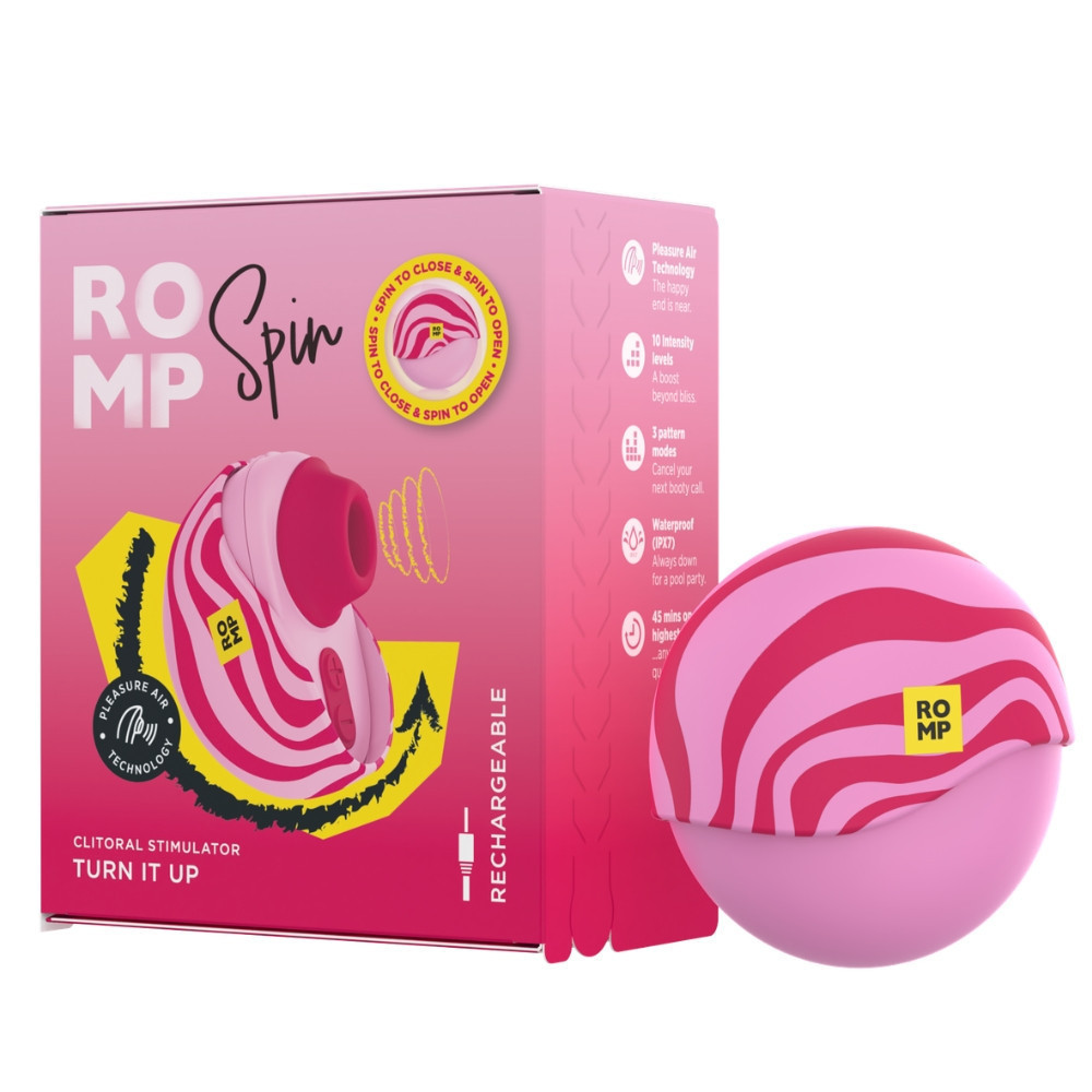 Вакуумний стимулятор клітора ROMP Spin в тревел-форматі, рожевий Sex Aura Київ - фото 1