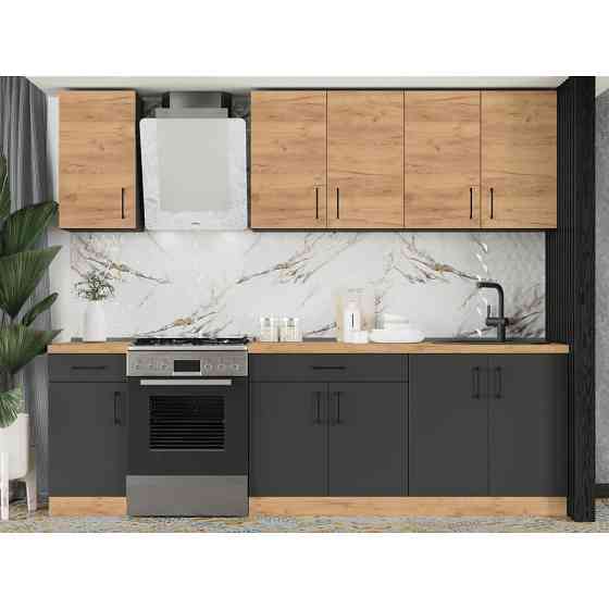 Кухня модульна Еверест Оптіма набір №3 Дуб крафт золотий+Антрацит 2,6 м (без стільниці) (DTM-5700) Львів