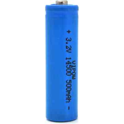 Акумулятор 14500 LiFePO4 (size AA), 500mAh, 3.2V, TipTop, blue Vipow (IFR14500-500mAhTT / 21439) Вінниця