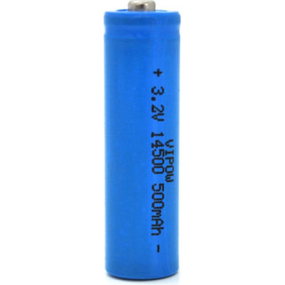 Акумулятор 14500 LiFePO4 (size AA), 500mAh, 3.2V, TipTop, blue Vipow (IFR14500-500mAhTT / 21439) Вінниця - фото 1