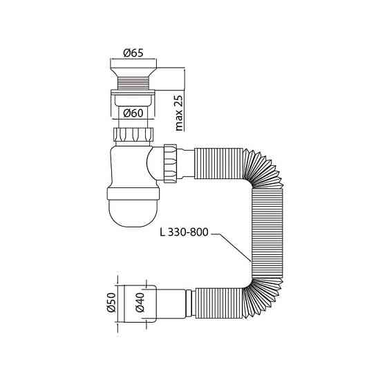 Сифон для умивальника Mixxus SU-06-A 1 1/2"x40 з пластиковим випуском (MI8183) ( 14847 ) Харків