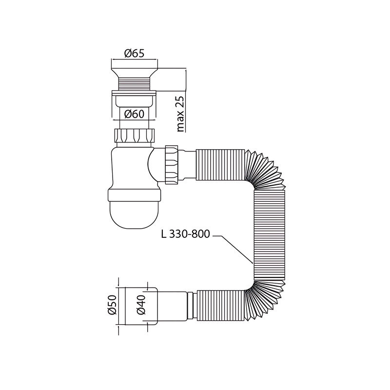 Сифон для умивальника Mixxus SU-06-A 1 1/2"x40 з пластиковим випуском (MI8183) ( 14847 ) Харків - фото 2