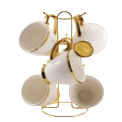 Набір чашок 6 предметів 280мл (в кольоровій коробці) порцеляна білий 6815-W Interos Житомир