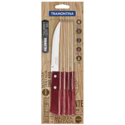 Столовий ніж Tramontina Polywood для стейка 127 мм 6 шт Червоне дерево (21100/675) Вінниця