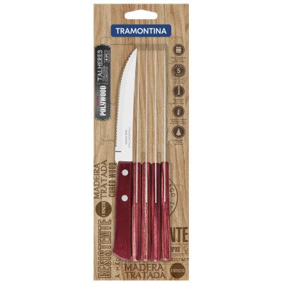 Столовий ніж Tramontina Polywood для стейка 127 мм 6 шт Червоне дерево (21100/675) Вінниця - фото 2