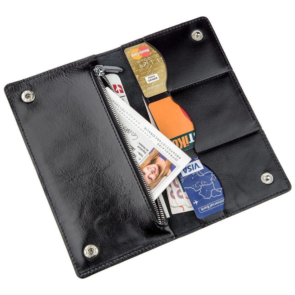 Бумажник мужской вертикальный из кожи алькор Черный (SHVIGEL) Киев - изображение 4