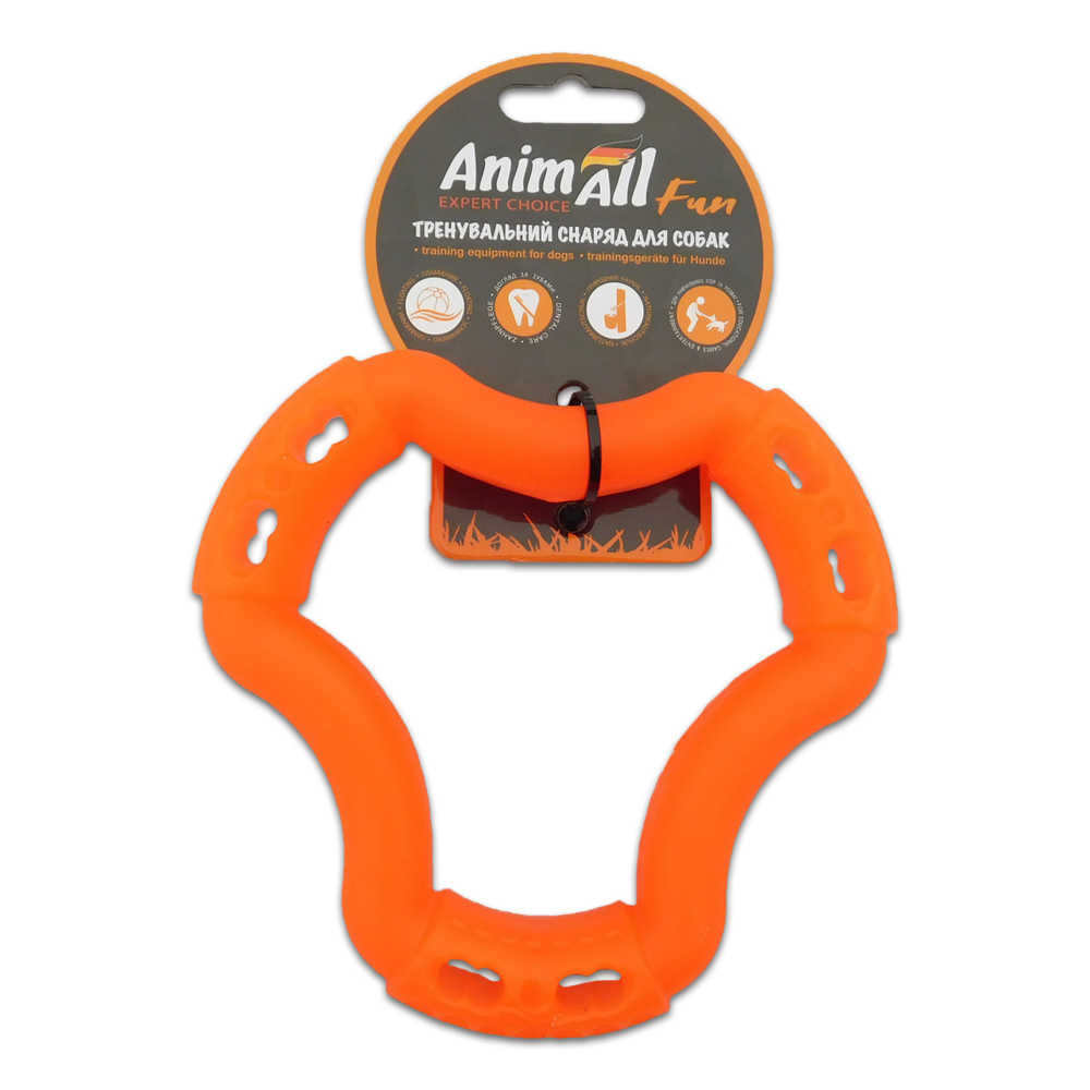 Іграшка AnimAll Fun кільце 6 сторін для собак, помаранчеве, 15 см Київ - фото 1