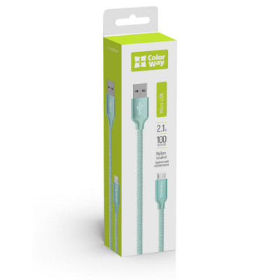 Дата кабель USB 2.0 AM to Micro 5P 1.0m mint ColorWay (CW-CBUM002-MT) Вінниця - фото 3