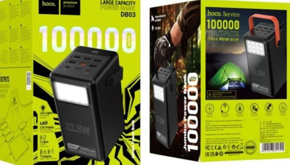 Power bank Hoco DB03 100000mah 22.5w павербанк. Киев - изображение 4