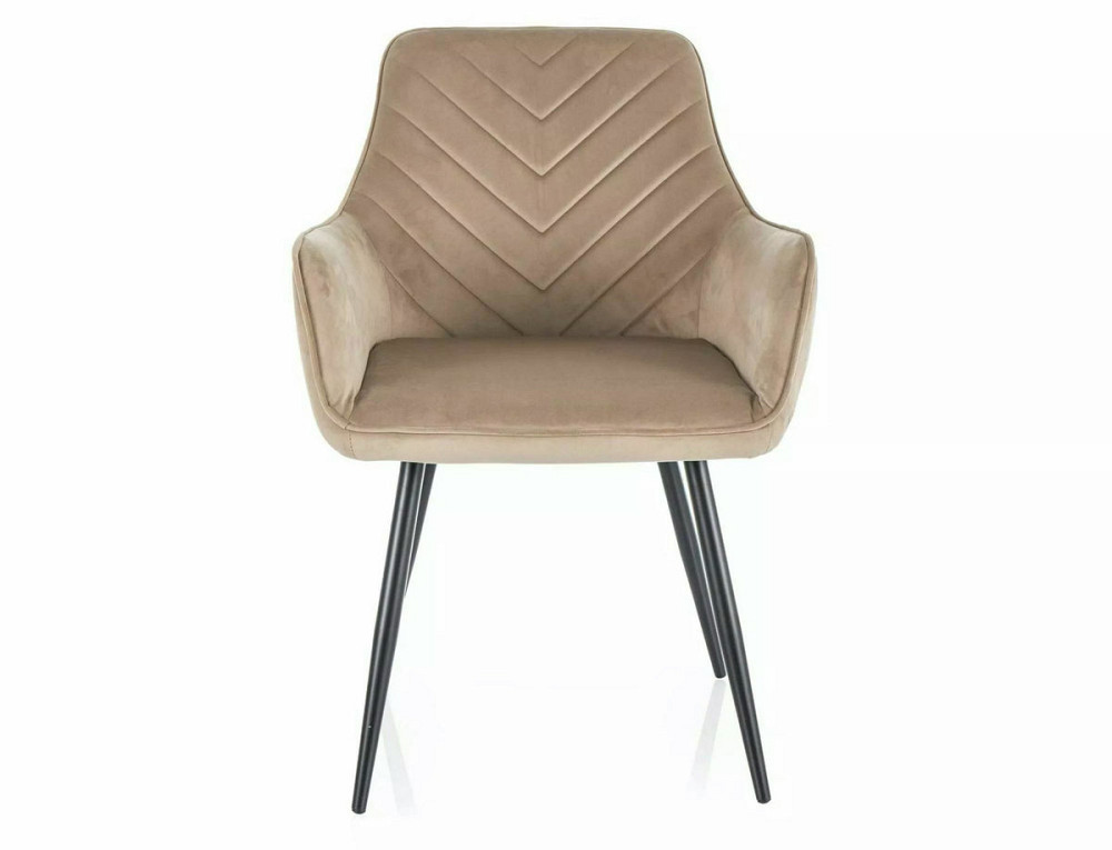 Стілець FIG VELVET чорний каркас/беж 28 Днепр - изображение 1