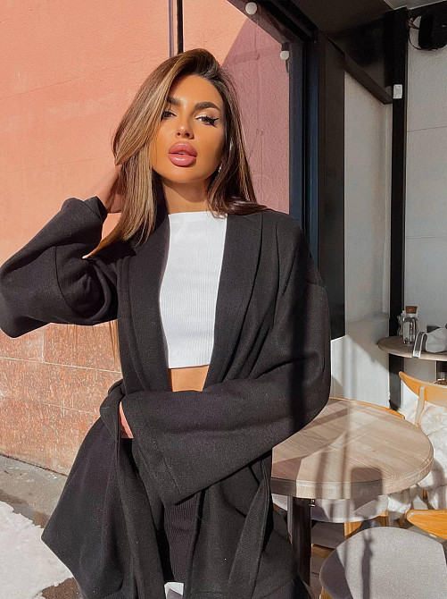 Женский стильный повседневный костюм кимоно + леггинсы турецкая ангора вязка Одесса - изображение 12