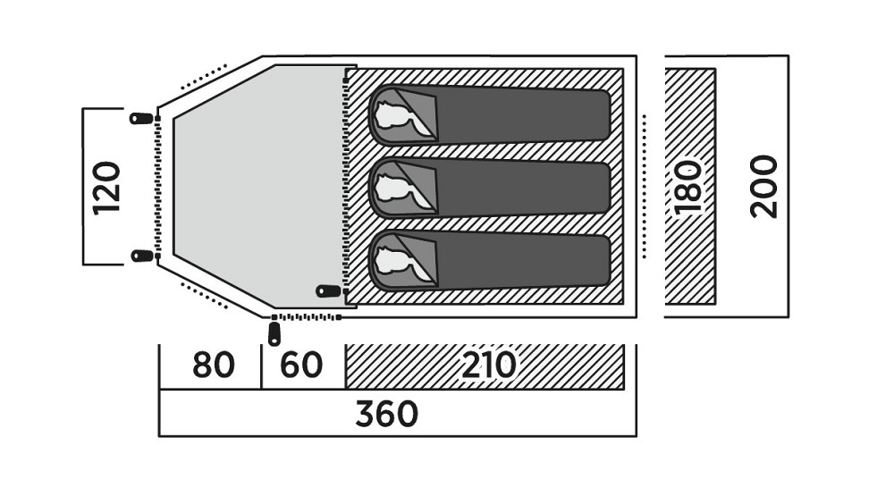 Палатка трехместная Easy Camp Lomsdal 3 (120479) Київ - фото 7