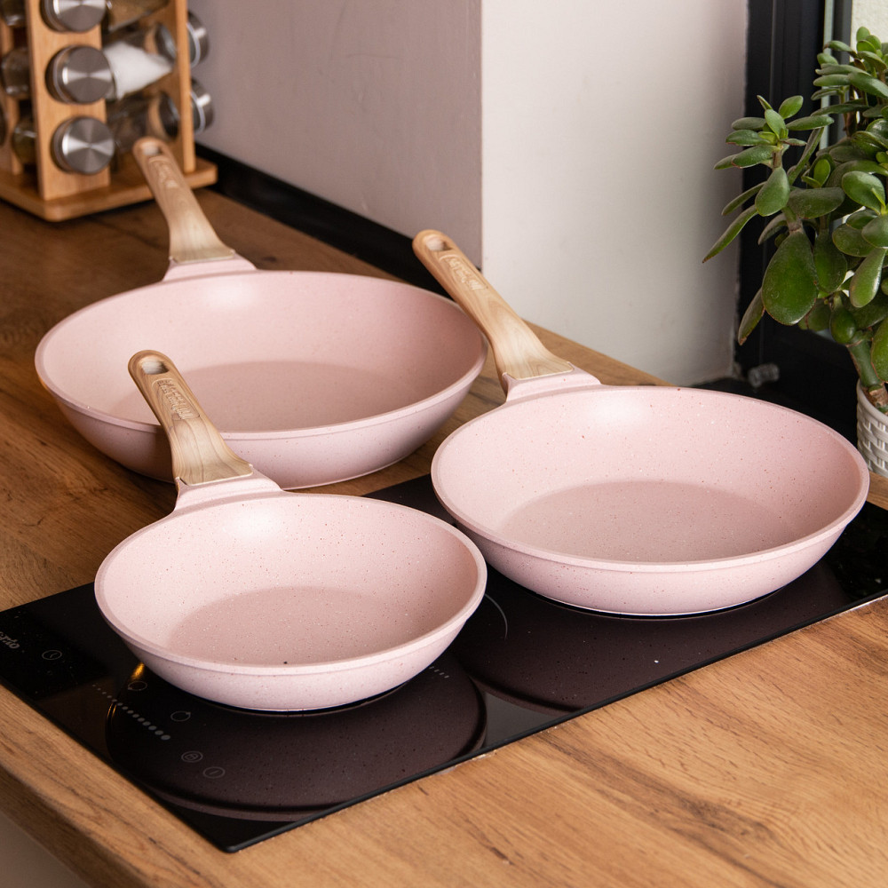 Набір із 3 алюмінієвих сковорідок з товстим дном та антипригарним покриттям MGC HP-4-410P Коломия - фото 7