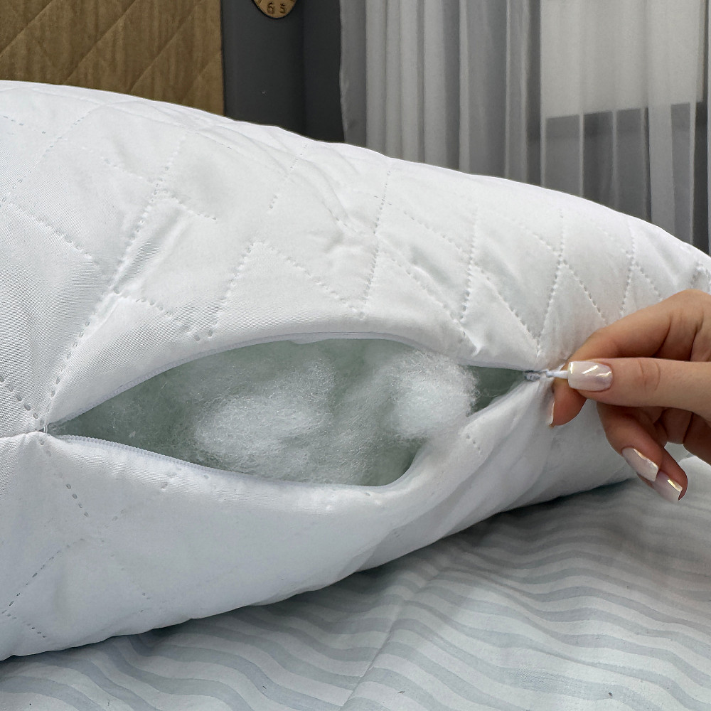 Подушка для сну гіпоалергенна Decorator Ultra Sonic 70x70х20 см, колір білий (84-095) Київ - фото 6