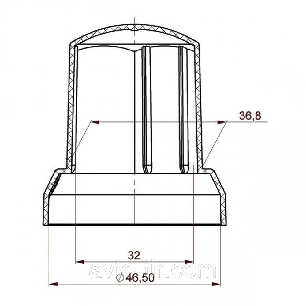 Ковпачок пластиковий на гайку колеса 32 мм чорний високий Луцьк - фото 2