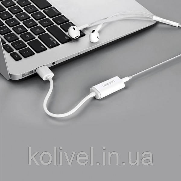 Звукова карта USB AUX jack, TRRS (Mic & Ear), ALC4042 Ugreen Біла US206 (30712) Київ - фото 7