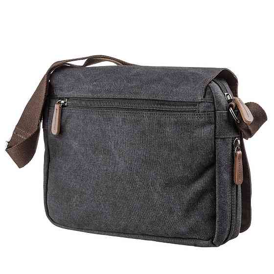 Сумка почтальонка текстильна Vintage 20088 Чорна Київ