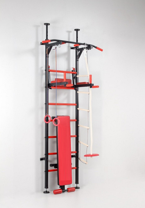 Шведська стінка металева з кільцем під грушу бруси турнік гімнастична лавка для дорослих до 120 кг Кам'янське - фото 2