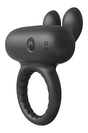 Эрекционное виброкольцо Dreamtoys Ramrod Rabbit с ушками для клитора, черное Sex Aura Киев