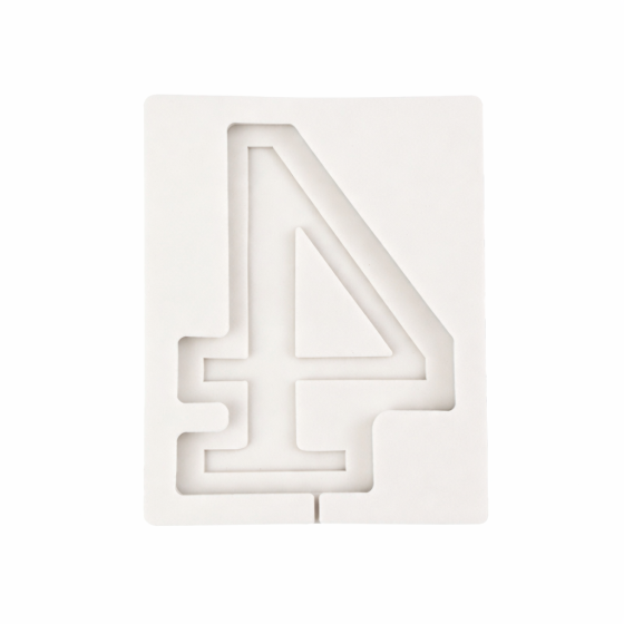 Молд силіконовий цифра 4 універсальний 92 на 72 мм сірий Київ