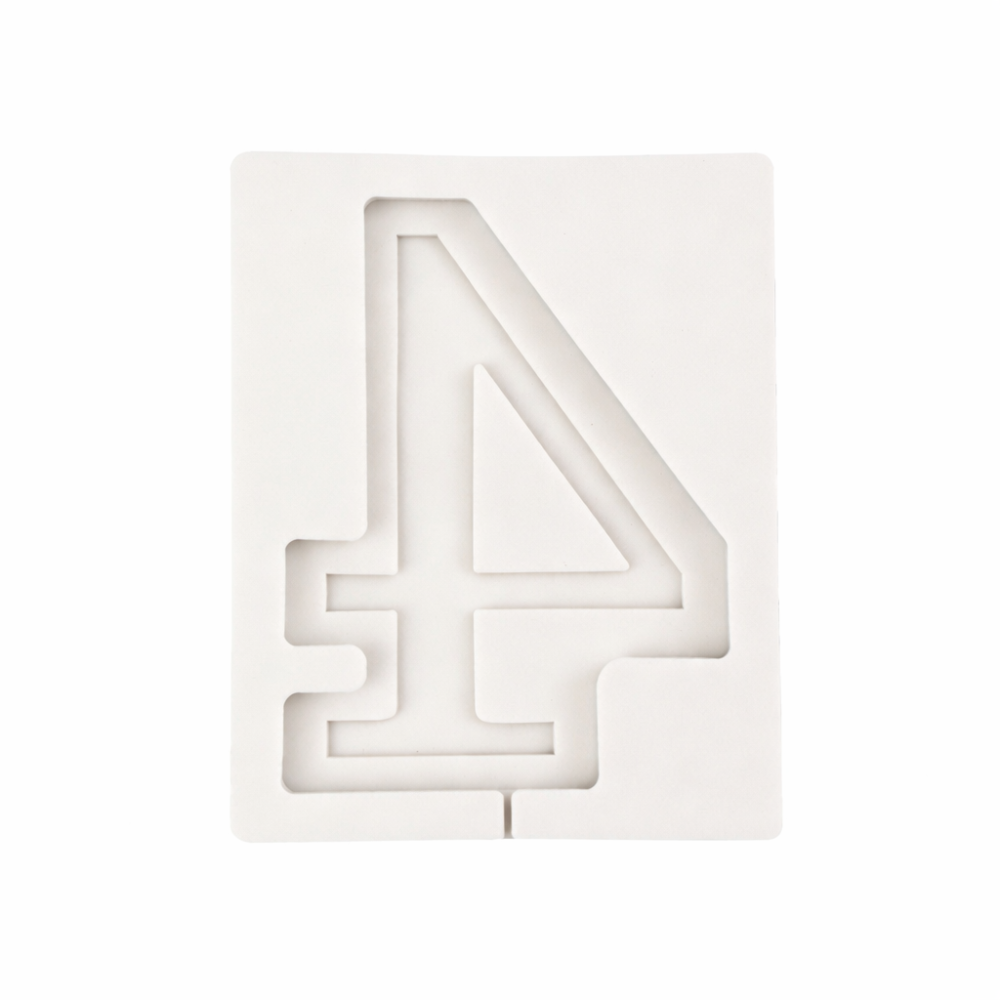 Молд силиконовый цифра 4 универсальный 92 на 72 мм серый Киев - изображение 4