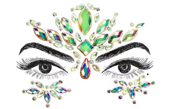 Неоновые камушки для лица one size разноцветный Киев