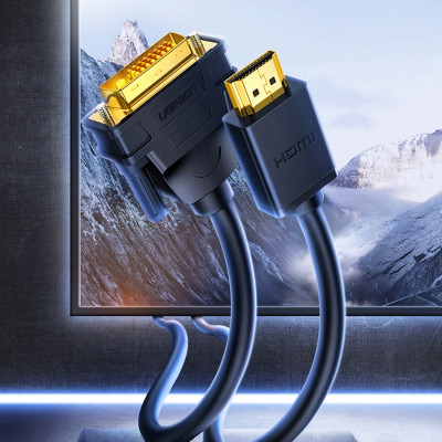 Кабель мультимедійний HDMI M to DVI M 1.0m HD106 black Ugreen (30116) Вінниця - фото 4