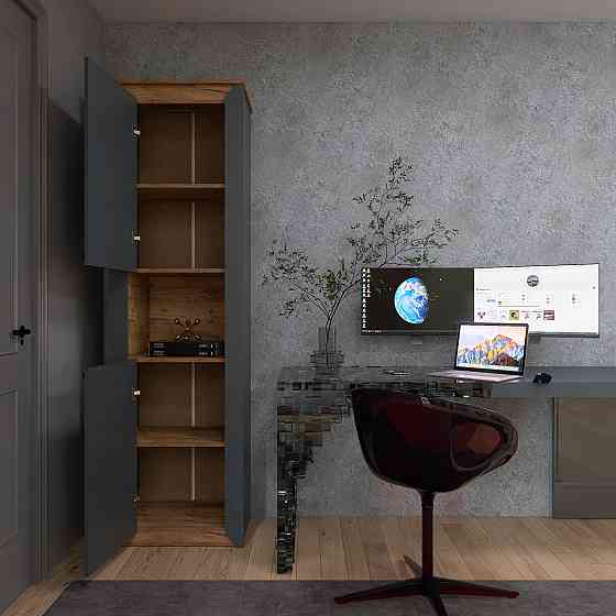 Пенал відкритий Еверест Нордік-600 Графіт + Дуб крафт золотий (DTM-5534) Львів