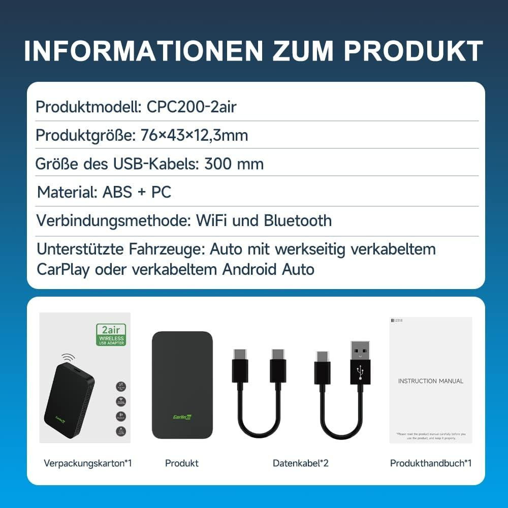 Адаптер Carlinkit 5.0 2Air чорний Бездротовий CarPlay і Android Auto Plug and Play USB-C Автомобільний wi fi адаптер бездротовий Київ - фото 3