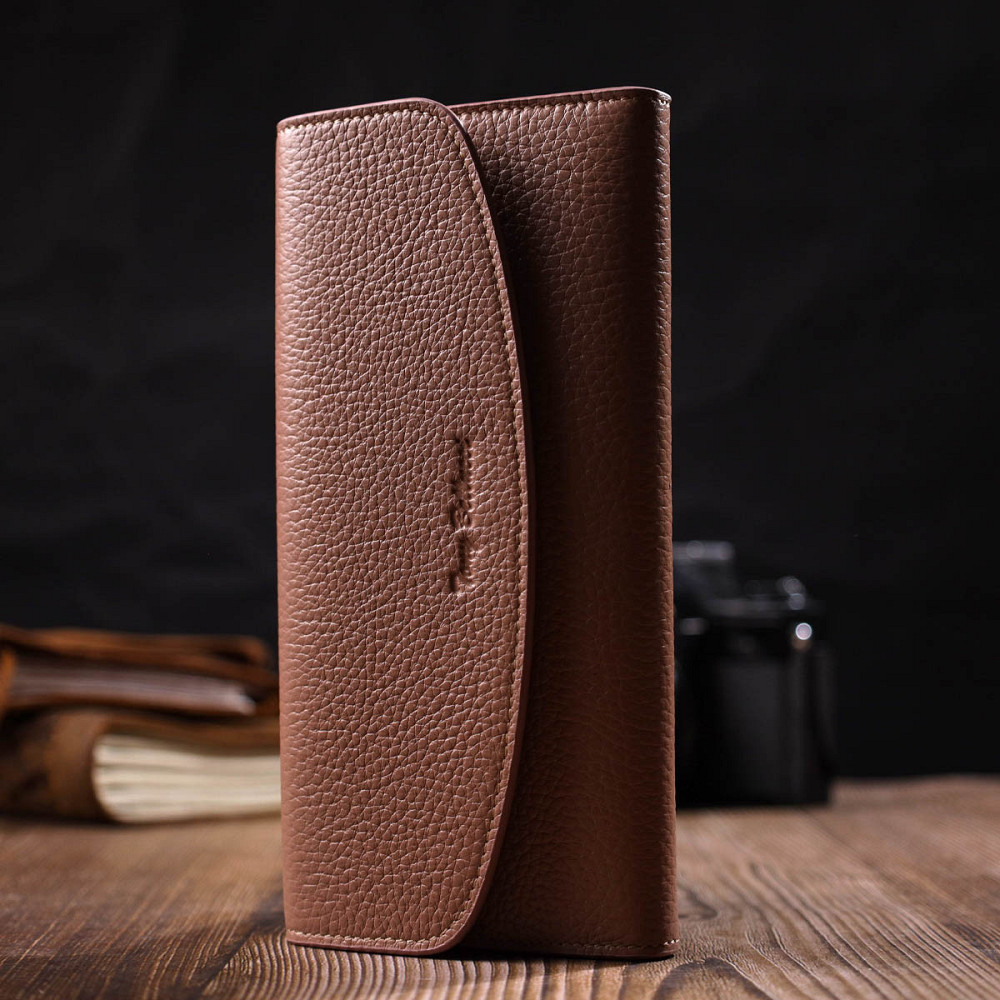 Отличный женский кошелек с монетницей на молнии из натуральной кожи Tony Bellucci 21967 Пудровый Киев - изображение 6