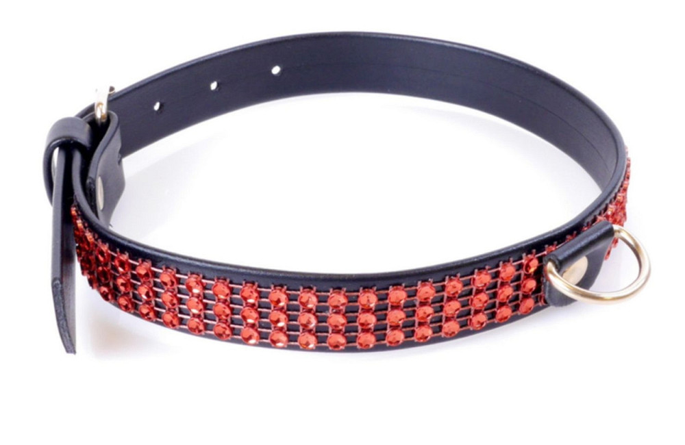 Ошейник из искуственной кожи с кристаллами Fetish Boss Series - Collar with crystals Red, BS3300108 Sex Aura Киев - изображение 2