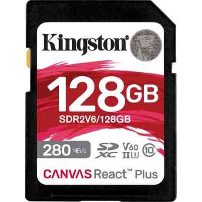 Карта пам&apos;яті Kingston 128GB SDXC class 10 UHS-II U3 Canvas React Plus (SDR2V6/128GB) Вінниця
