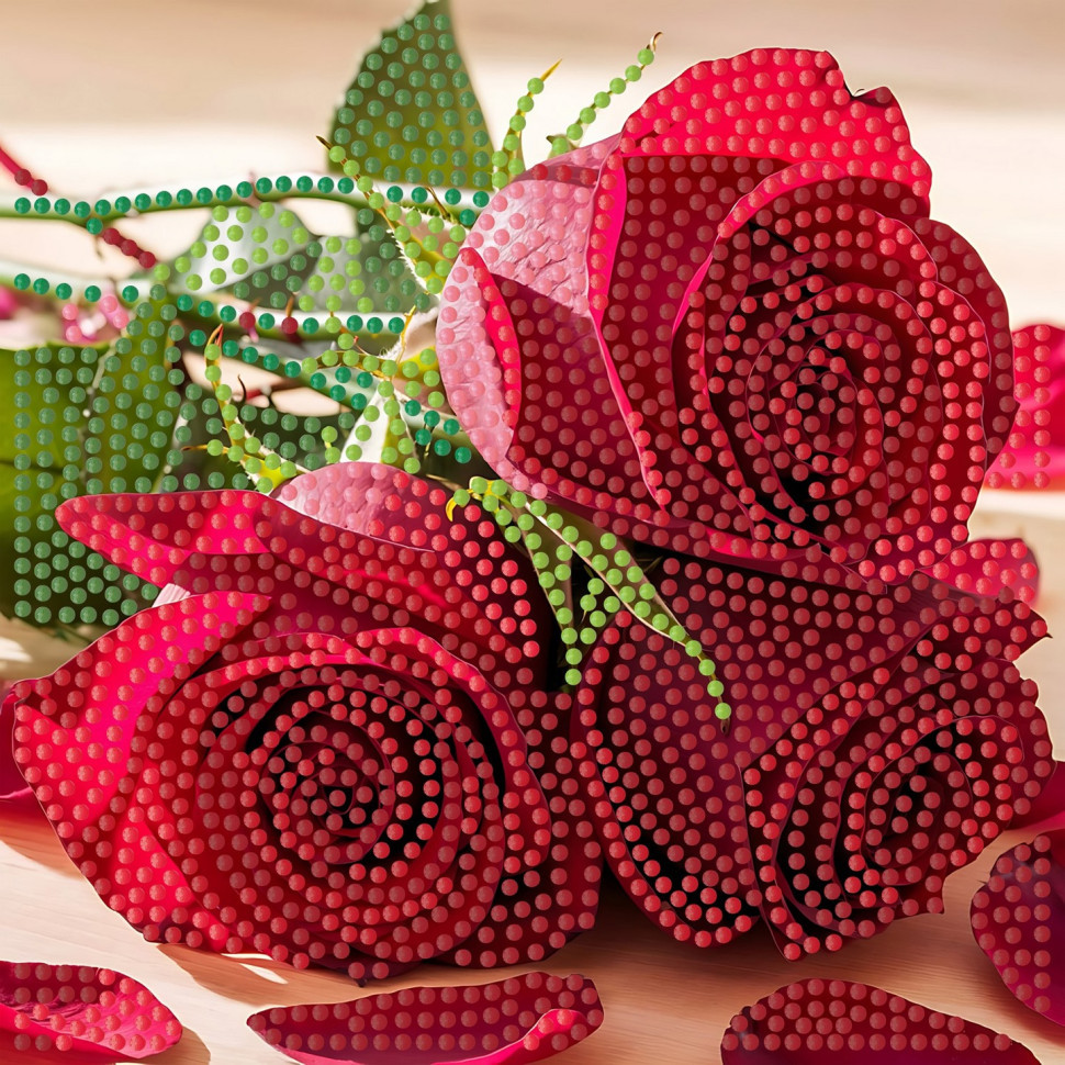 Алмазна мозаїка "Троянди" ZAV1818-16, 18х18 см Вінниця - фото 1