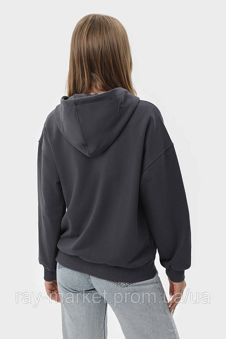 Худи на молнии женское базовое RAY PREMIUM LOOSE темно-синее (U0409W-Navy Blue) Киев - изображение 3