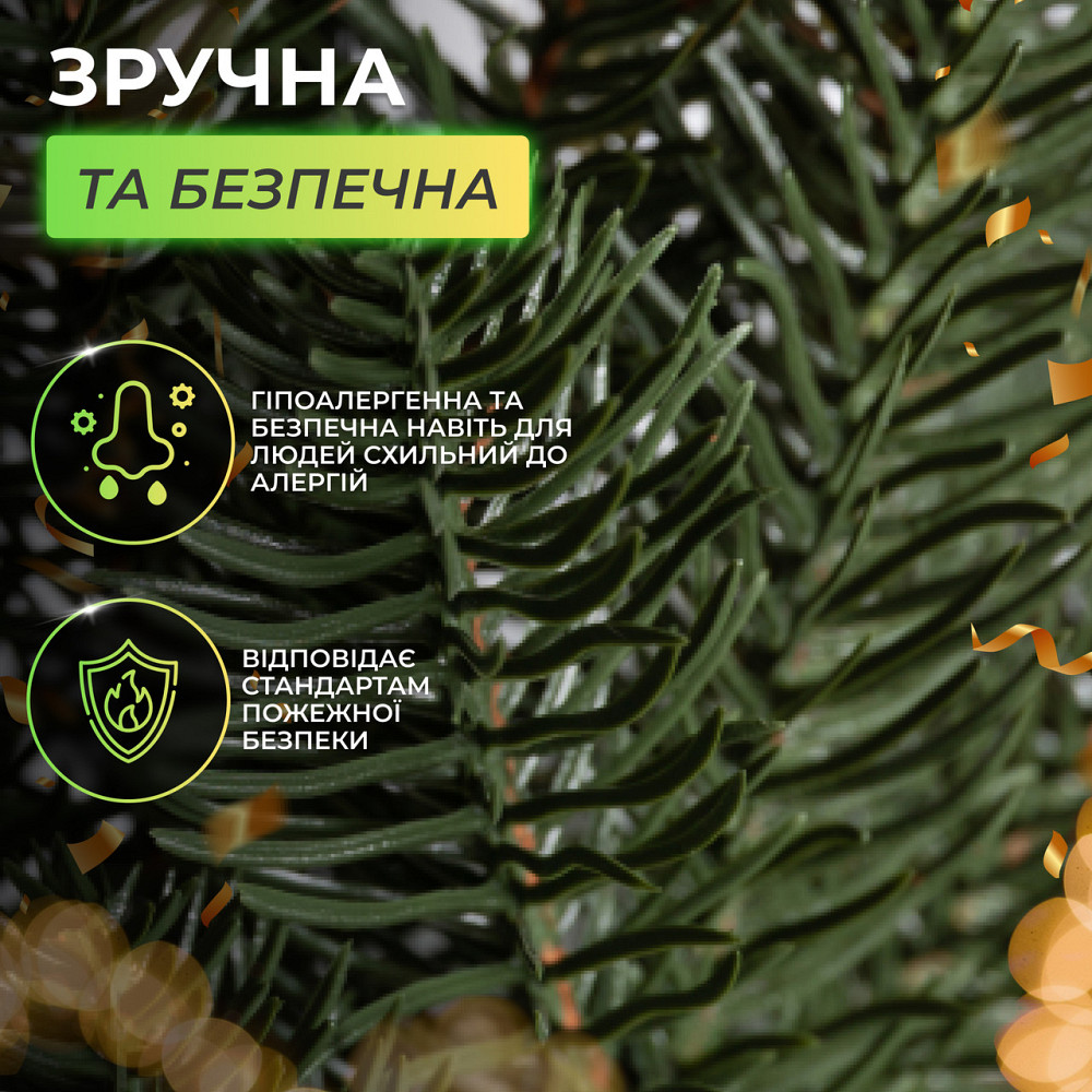 Штучна гірлянда Хвоя 2 м зелена, новорічна гірлянда лита реалістична Преміум KOS-HVO12 Київ - фото 4