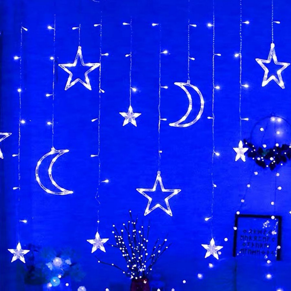 Світлодіодна гірлянда штора Зірка на місяці з пультом 12 предметів,220V SBR Київ - фото 2