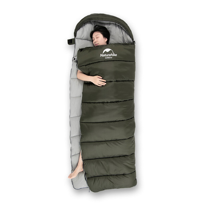 Спальник з капюшоном Naturehike U250S NH20MSD07, (0°C), лівий, темно-зелений Киев - изображение 4