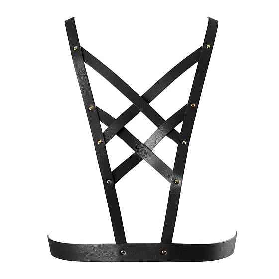 Портупея з екошкіри Bijoux Indiscrets Maze – Cross Cleavage Harness Black Sex Aura Київ