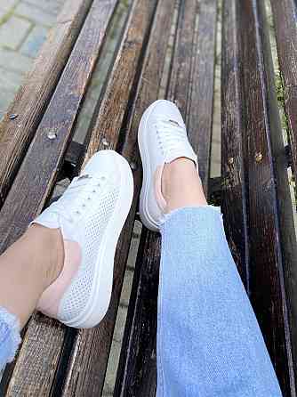 Кеды женские Украина белые натуральная кожа размер 37 (арт. 23.5см) Коломия