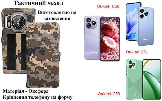 Тактический чехол для Nokia G42, Nokia G50, Nokia G60 5G, крепится к снаряжению на липучке Киев