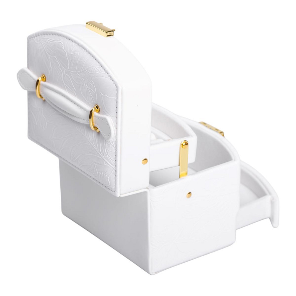 Скринька для прикрас з еко шкіри 3 яруси із замком органайзер для ювелірних виробів HP-5-23W Коломия - фото 4