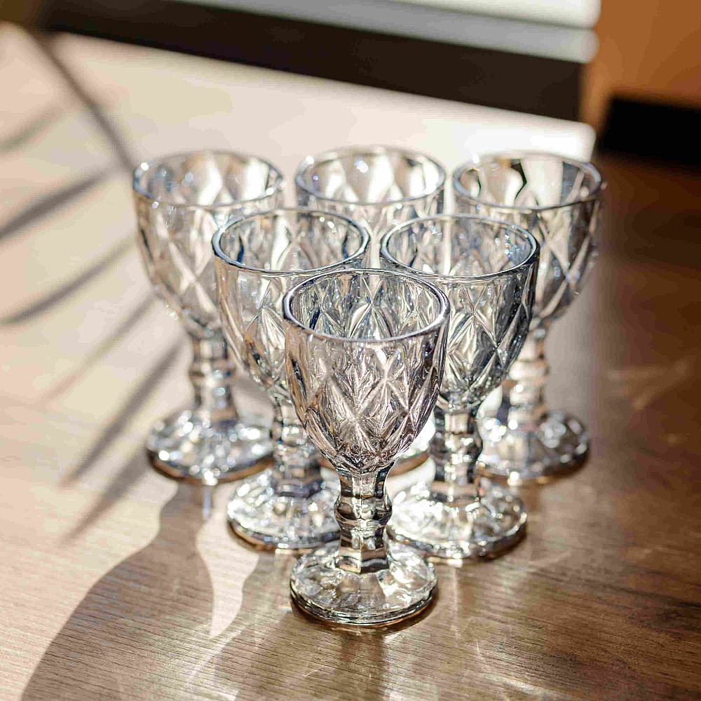 Набір чарок Diamond Blue 6 штук по 40 мл HP-19-278 прозорий чарка для міцних напоїв коктейлів шотів Коломыя - изображение 2