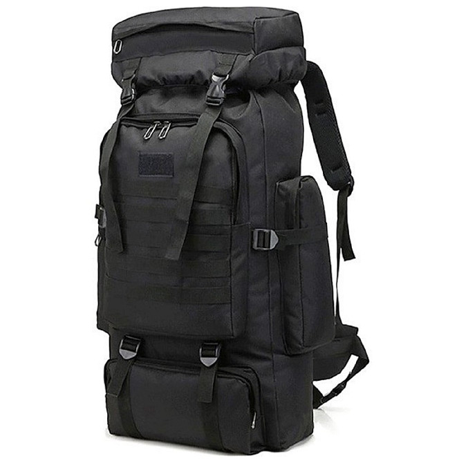 Рюкзак туристичний 70 л чорний Київ - фото 1